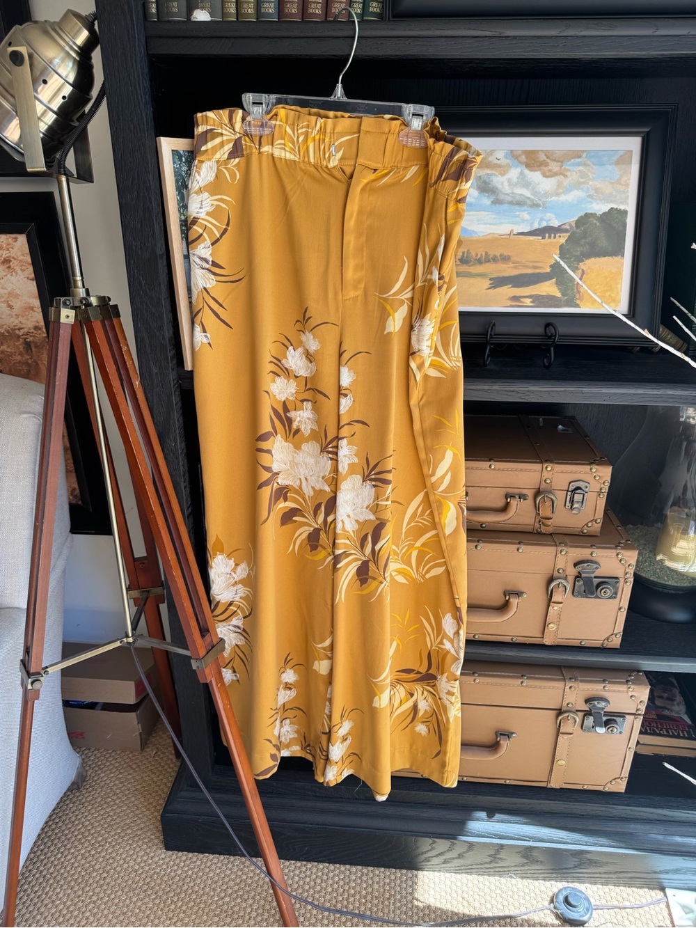 RACHEL Rachel Roy Mustard Floral Maxi pants